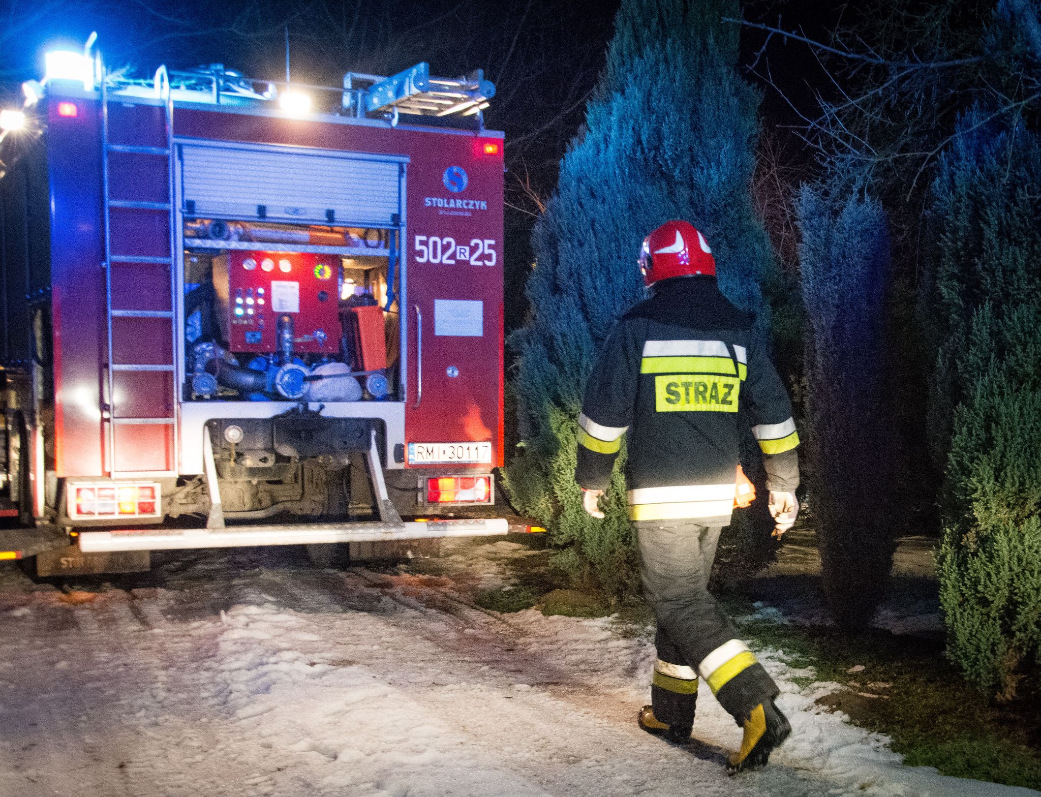 Nocny pożar w Dobryninie - Zdjęcie główne