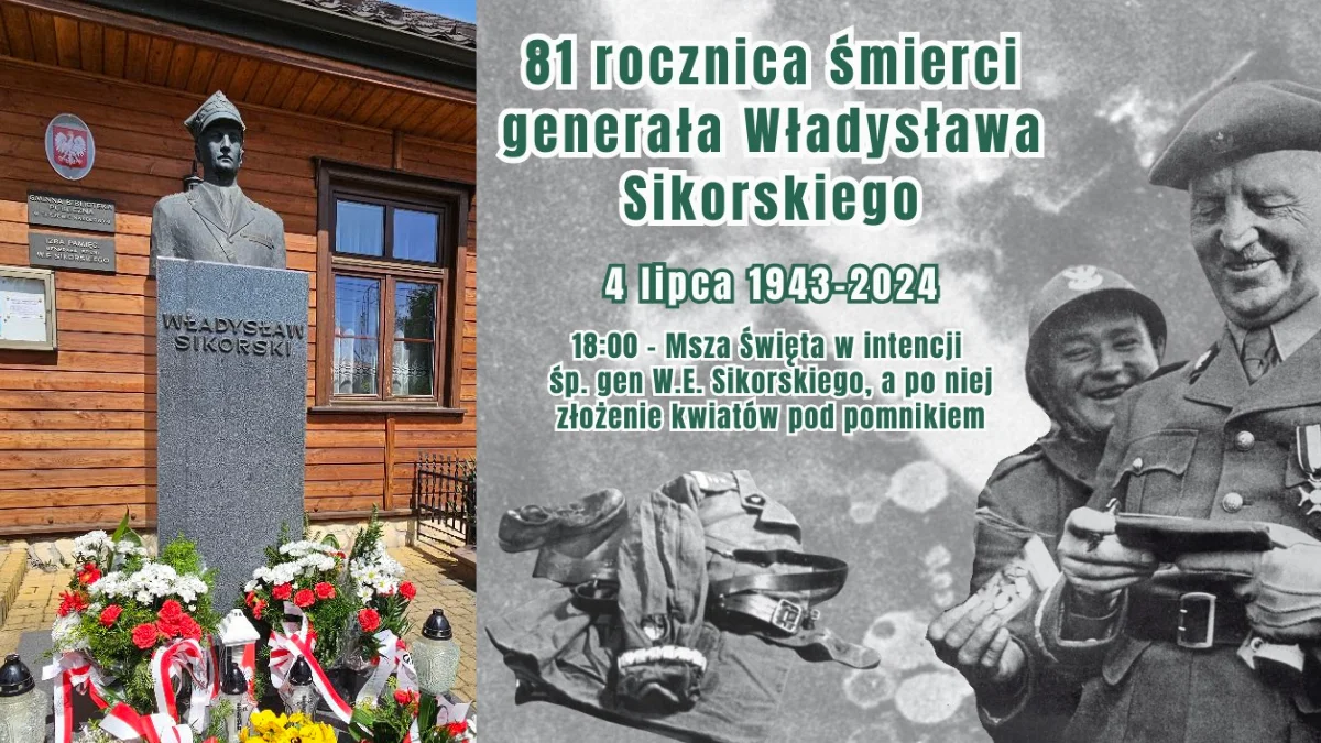 Obchody 81 rocznicy śmierci gen. Władysława Sikorskiego w Tuszowie Narodowym [PLAKAT] - Zdjęcie główne