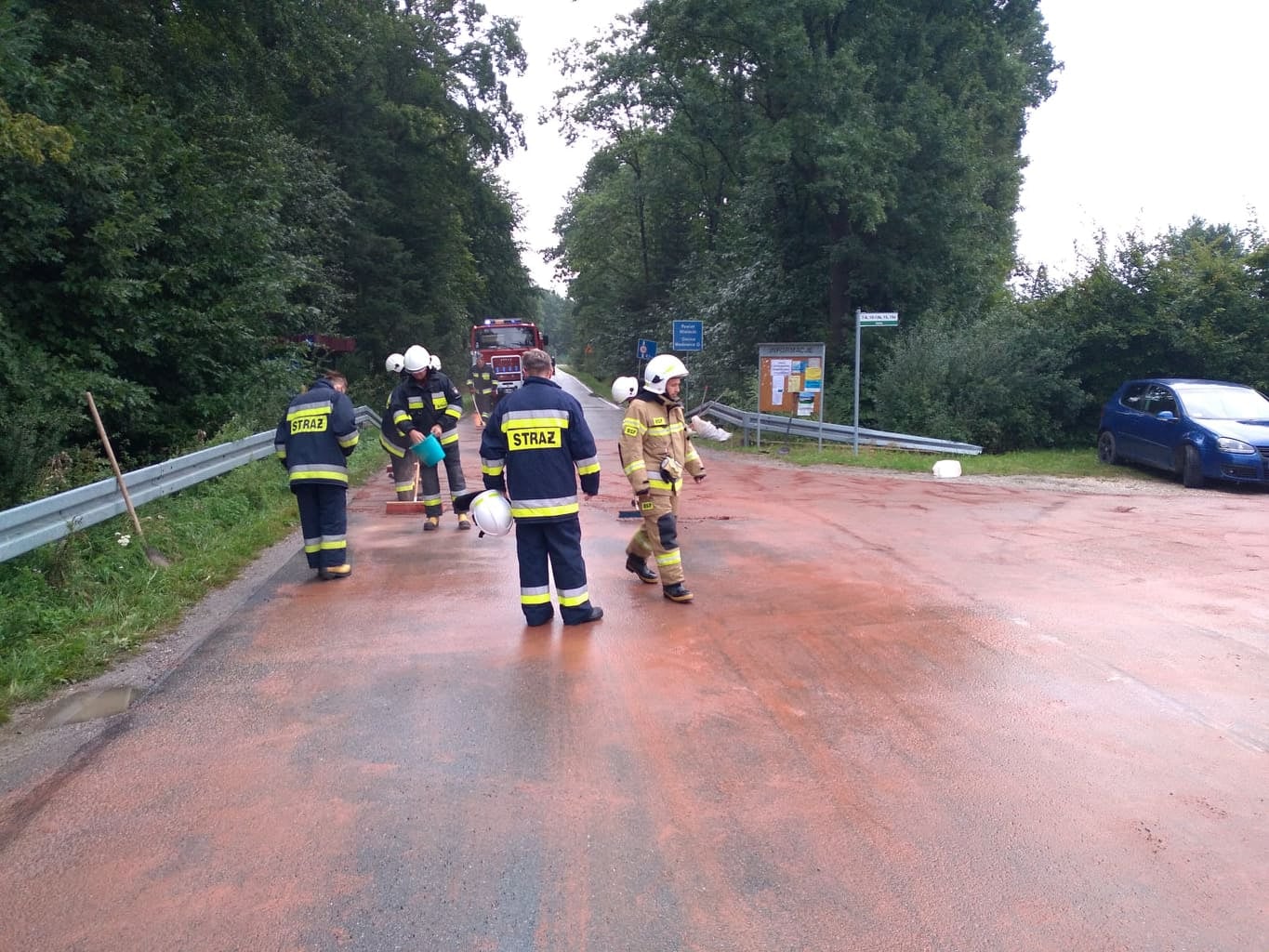 NIEBEZPIECZEŃSTWO na drodze! Strażacy w akcji [ZDJĘCIA]