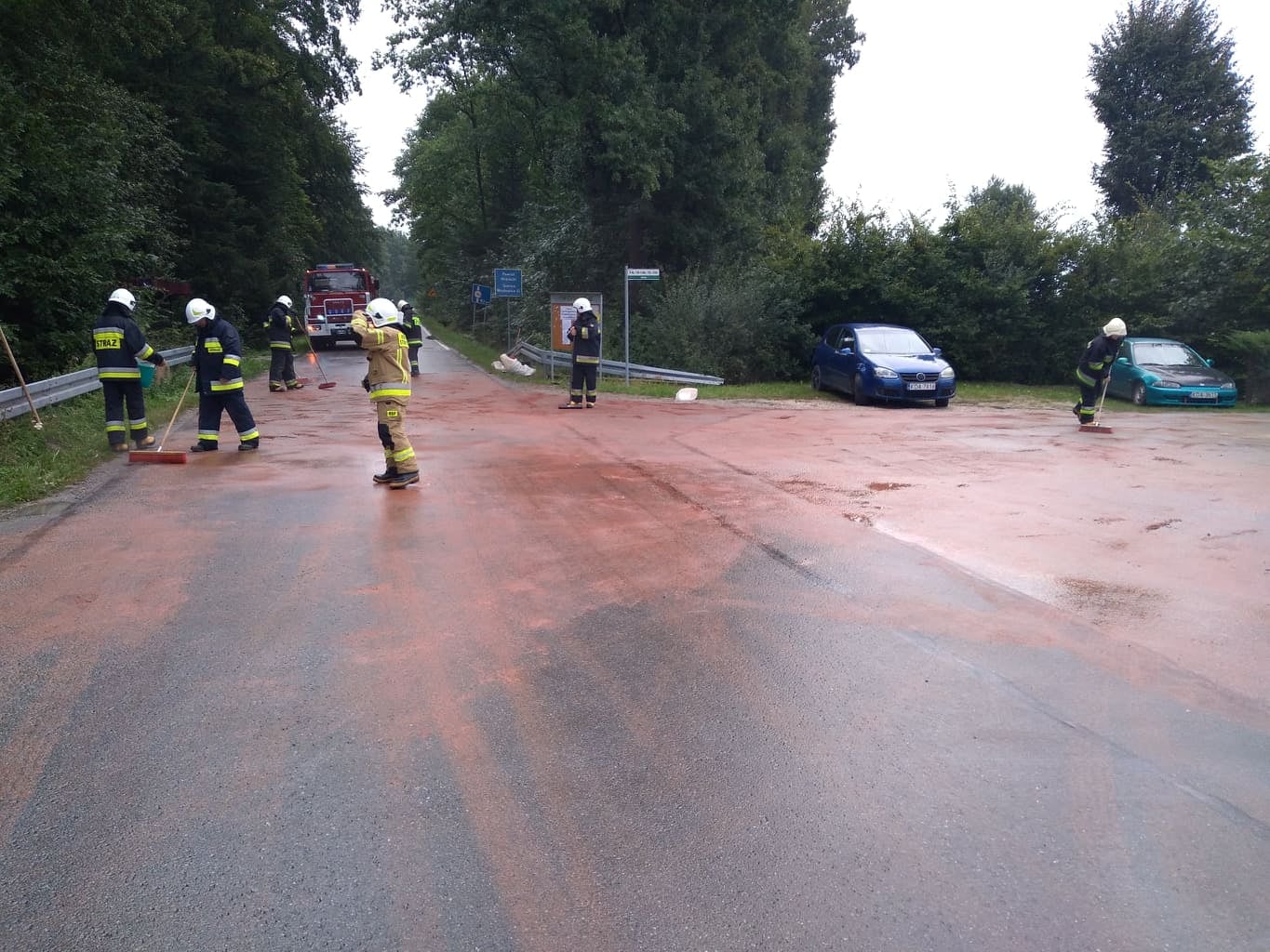 NIEBEZPIECZEŃSTWO na drodze! Strażacy w akcji [ZDJĘCIA]