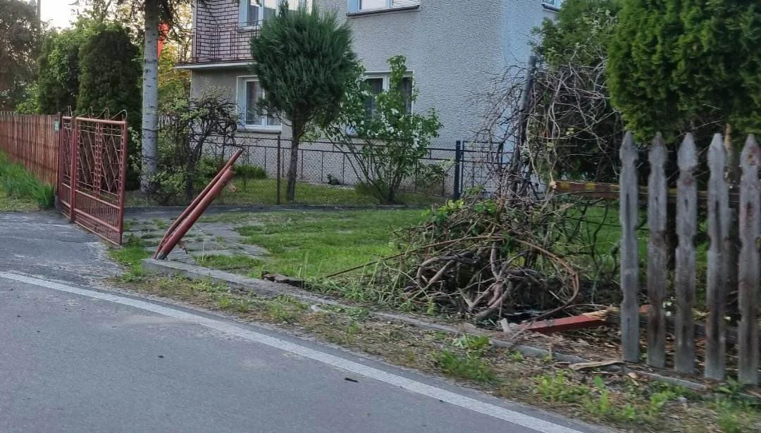 Borki Nizińskie. Osobówka staranowała płot. Kierowca uciekł [ZDJĘCIA] - Zdjęcie główne