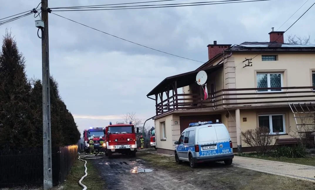Pożar budynku w Borowej - Zdjęcie główne