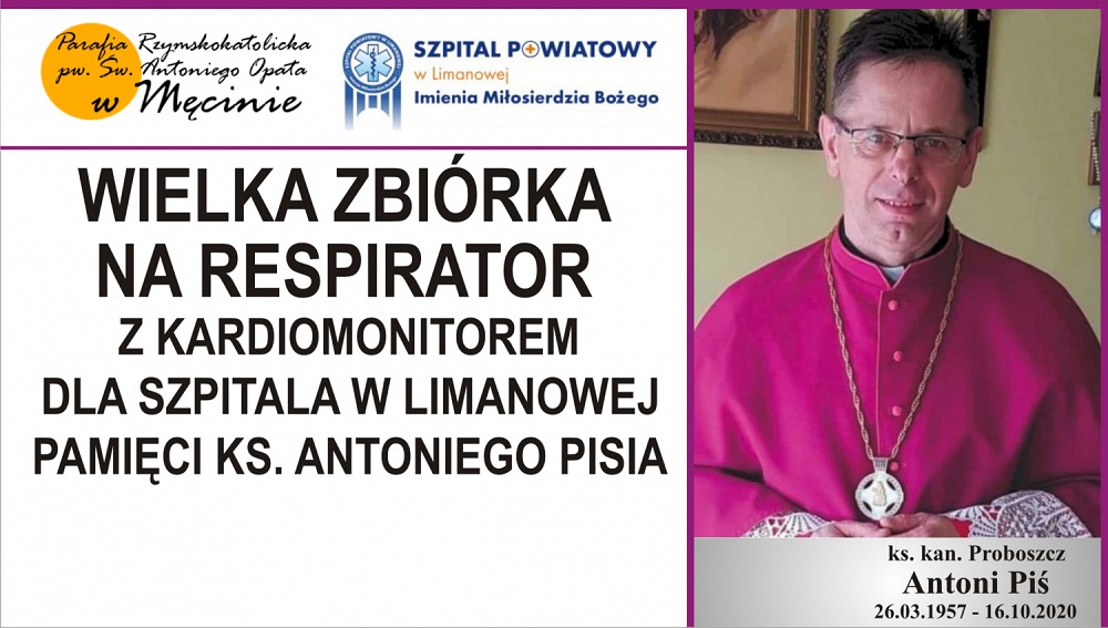 Proboszcz zmarł na Covid-19. Parafianie składają się na respirator - Zdjęcie główne