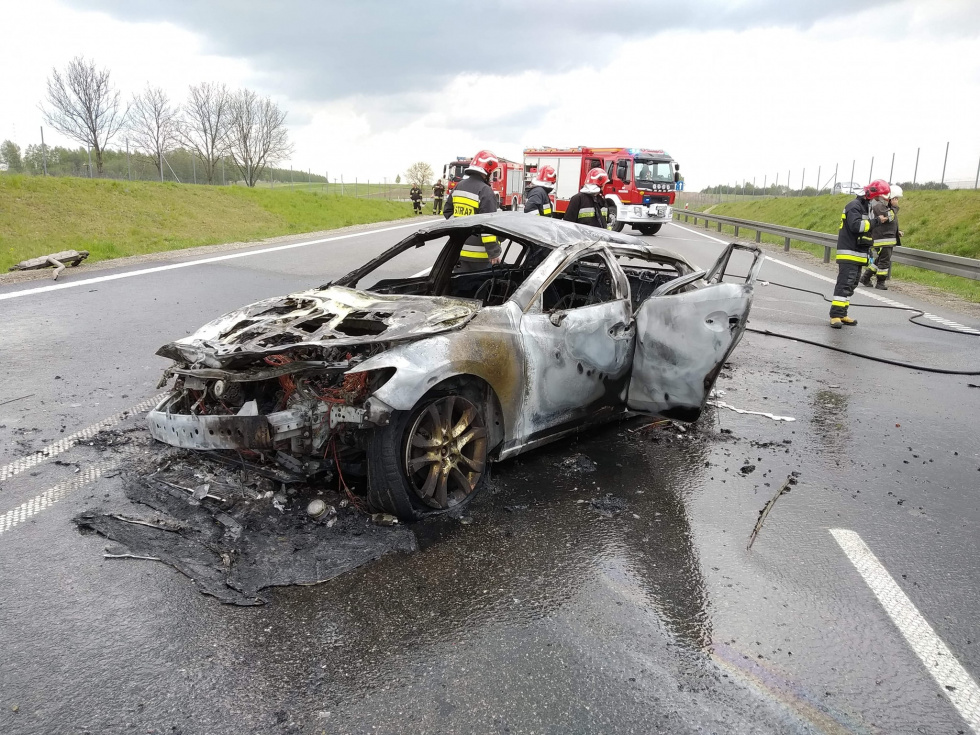 Z PODKARPACIA. Samochód stanął w ogniu. Jedna osoba ranna [FOTO] - Zdjęcie główne