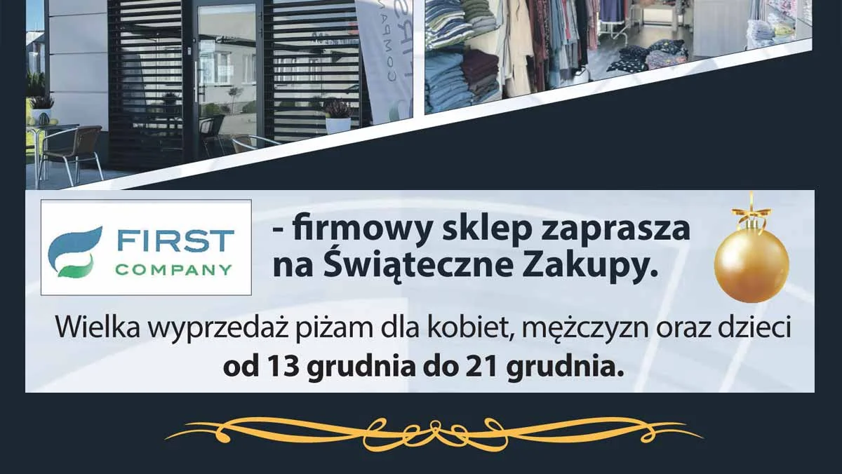 First Company - firmowy sklep zaprasza na Świąteczne Zakupy - Zdjęcie główne