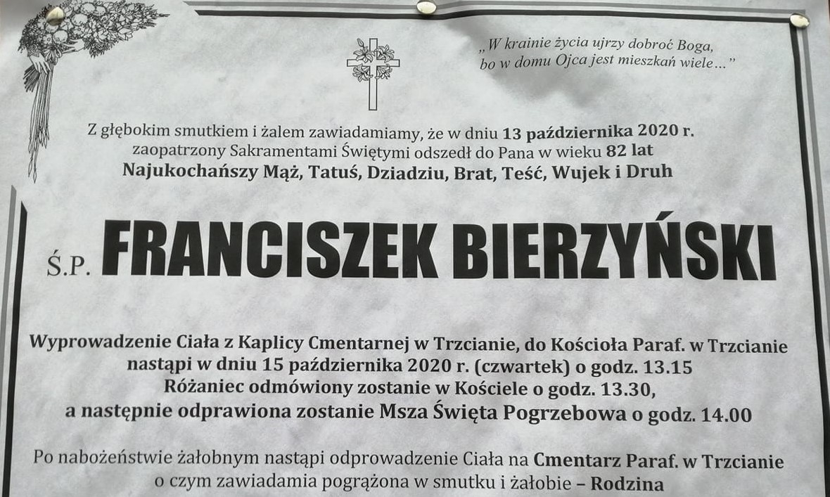 Zmarł wieloletni i zasłużony strażak ochotnik Franciszek Bierzyński - Zdjęcie główne