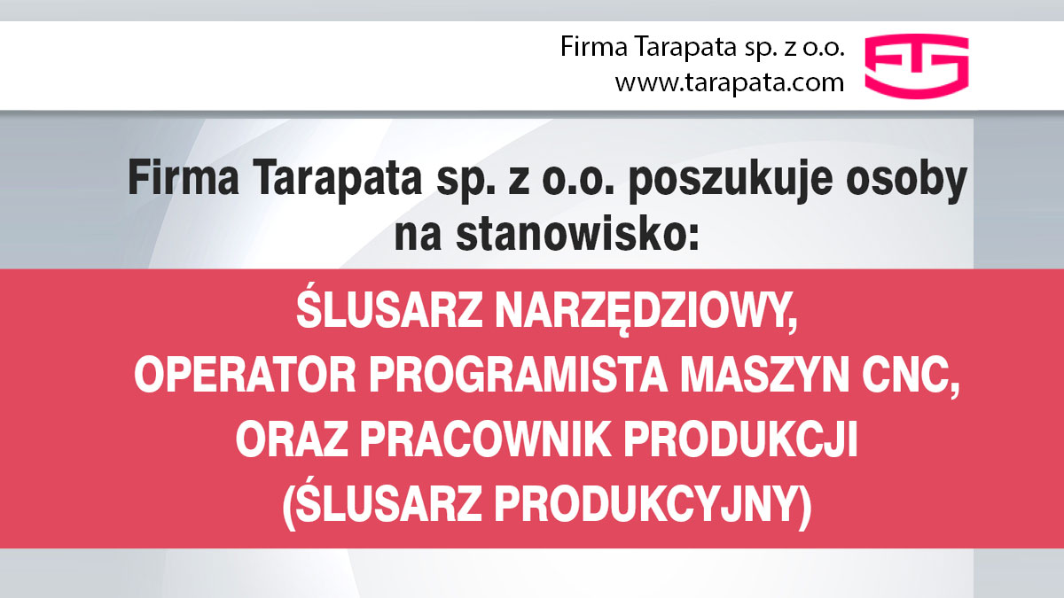 Oferta pracy - Firma Tarapata sp. z o.o. - Zdjęcie główne