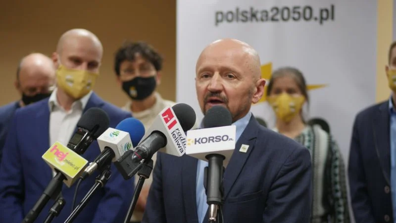 Konferencja prasowa działaczy "Polski 2050" w Mielcu