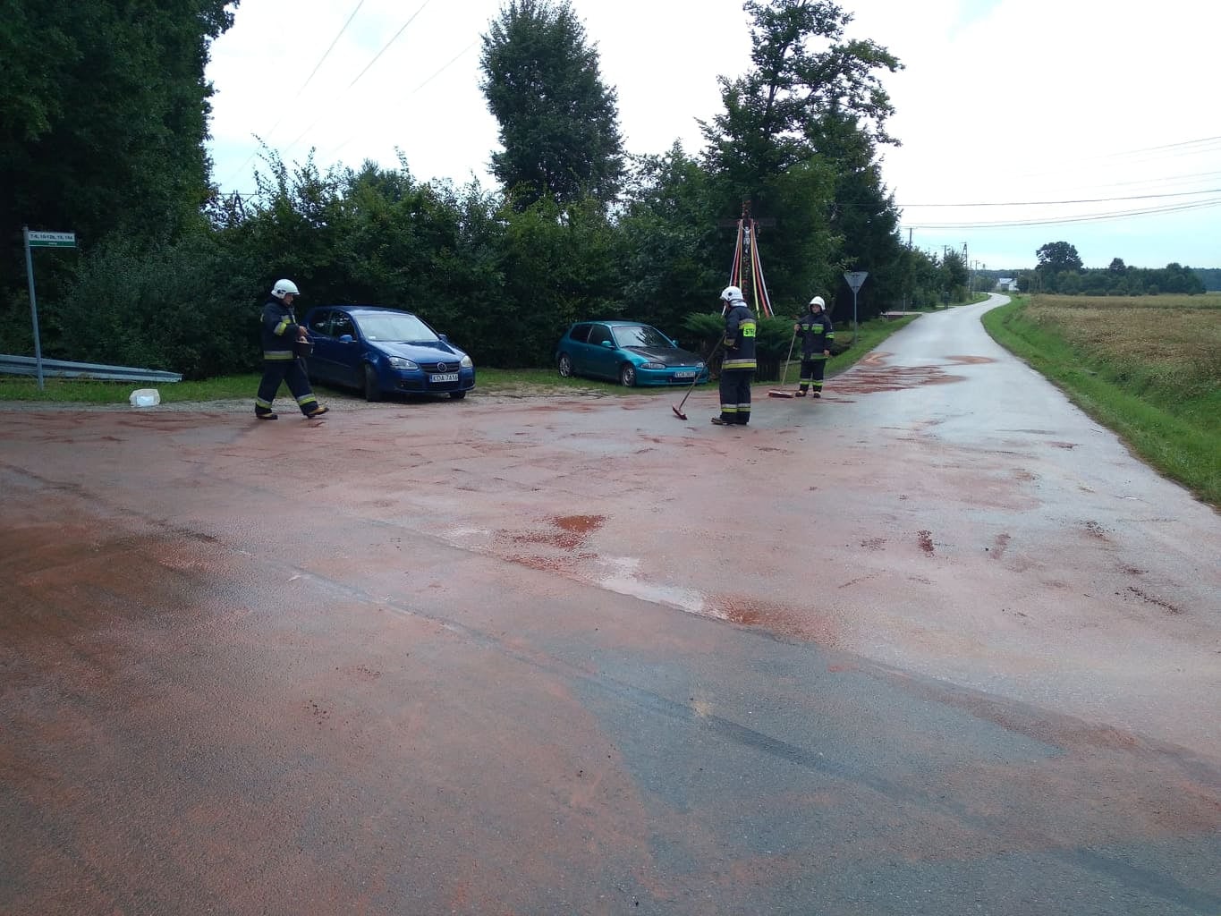 NIEBEZPIECZEŃSTWO na drodze! Strażacy w akcji [ZDJĘCIA]