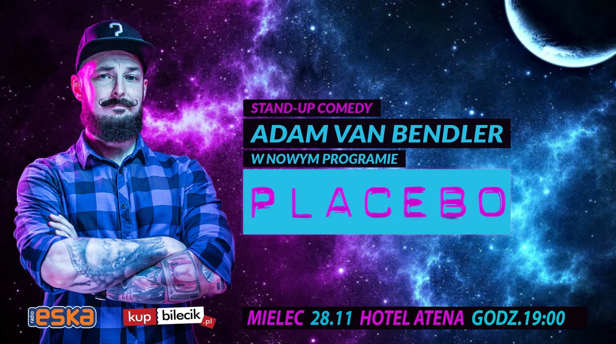 Konkurs - wygraj podwójne bilety na stand-up Adam Van Bendler Placebo w Mielcu - Zdjęcie główne