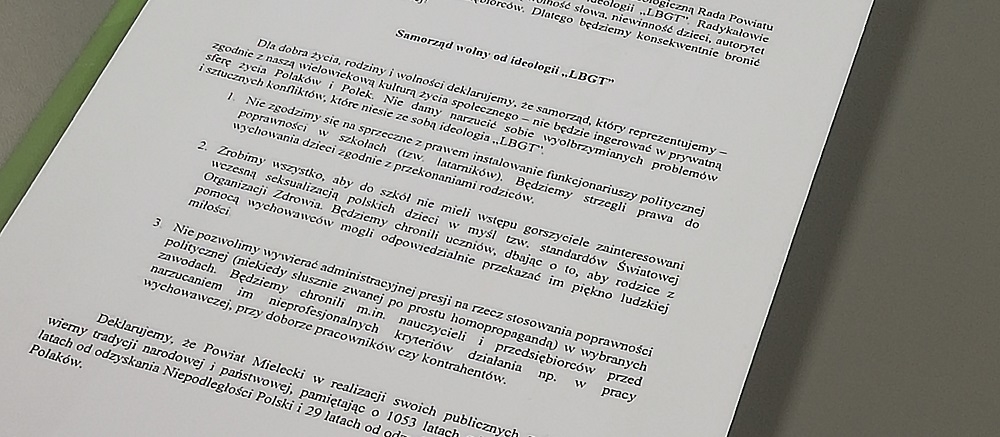 Afera ideologiczna na Radzie Powiatu Mieleckiego. Chodzi o LGBT!  - Zdjęcie główne