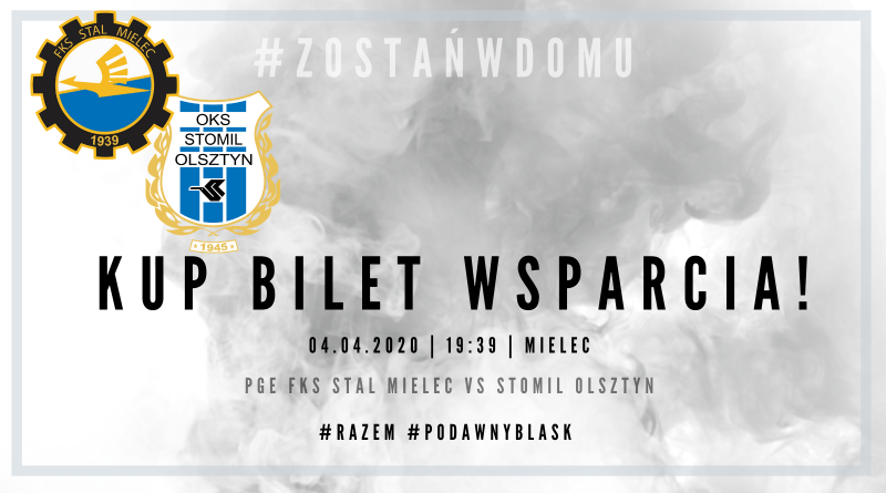 PGE Stal Mielec w najbliższy weekend miała grać ze Stomilem Olsztyn. "Wirtualne Bilety" w sprzedaży  - Zdjęcie główne