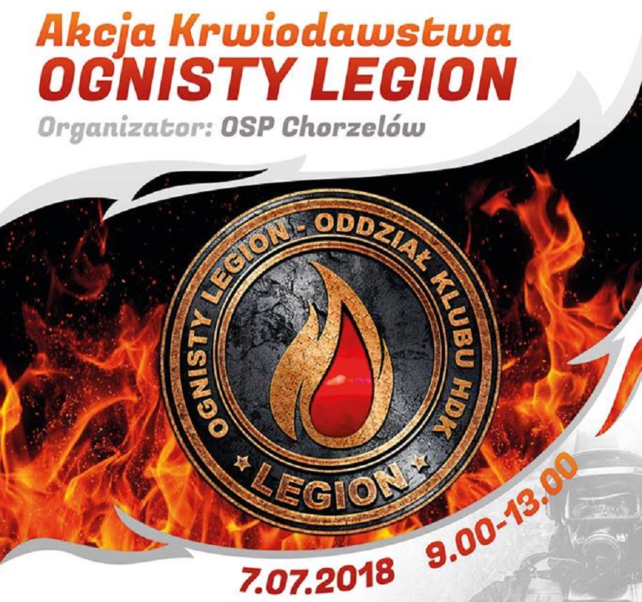 Strażacy z Chorzelowa zapraszają na sobotnią akcję "Ognisty Legion" - oddaj krew!  - Zdjęcie główne