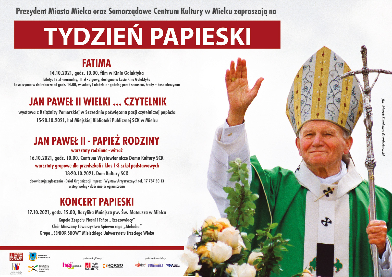 Tydzień Papieski w Mielcu. Warsztaty i koncerty dla dzieci i dorosłych [PLAKAT] - Zdjęcie główne