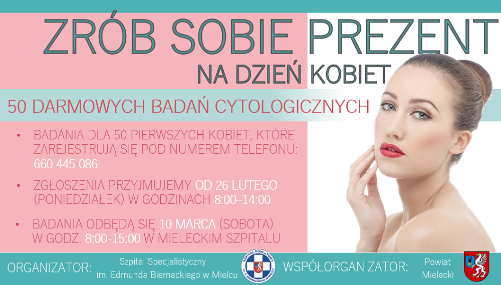 Bezpłatne badania cytologiczne dla kobiet w dzień kobiet! Trwają zapisy - Zdjęcie główne