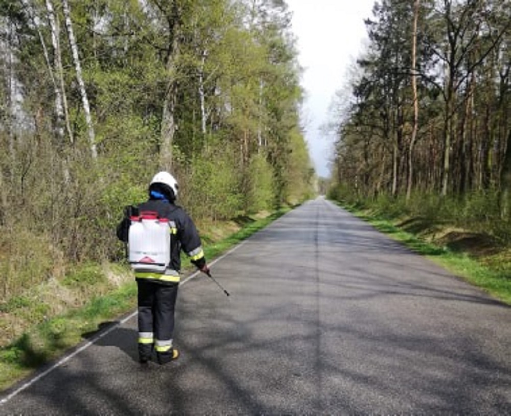  Strażacy usuwają plamę oleju [FOTO] - Zdjęcie główne