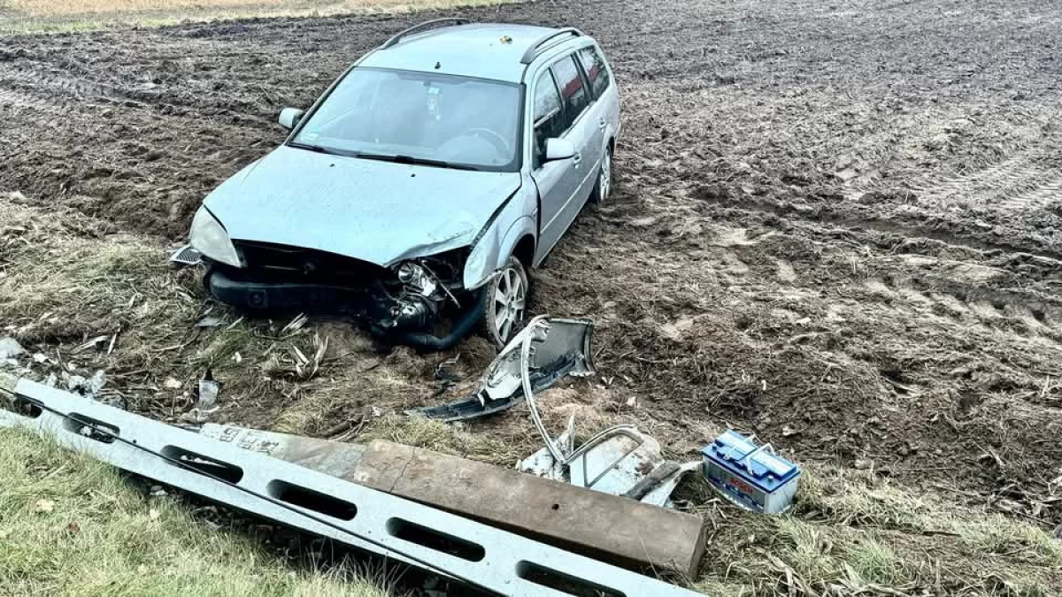 Pijana obywatelka Ukrainy zakończyła jazdę na słupie. Groźny incydent w Grochowem - Zdjęcie główne