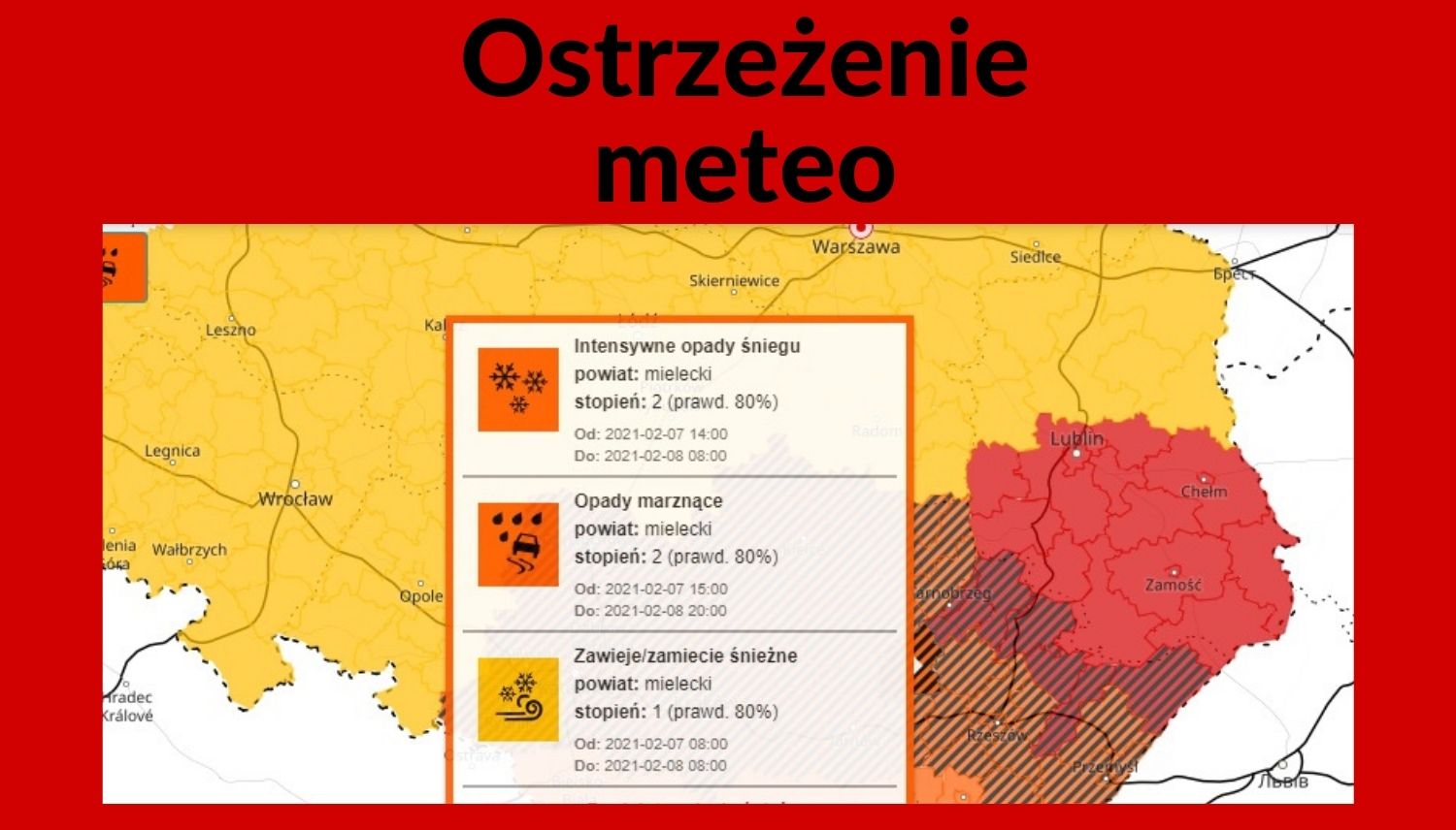 Trzy alerty pogodowe dla powiatu mieleckiego! - Zdjęcie główne