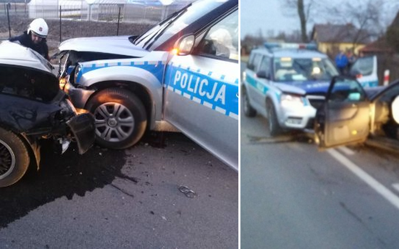 PO SĄSIEDZKU. Uderzył w radiowóz. Uciekał pijany z dzieckiem przed policją - Zdjęcie główne