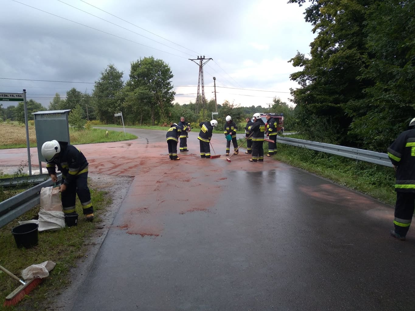 NIEBEZPIECZEŃSTWO na drodze! Strażacy w akcji [ZDJĘCIA] - Zdjęcie główne