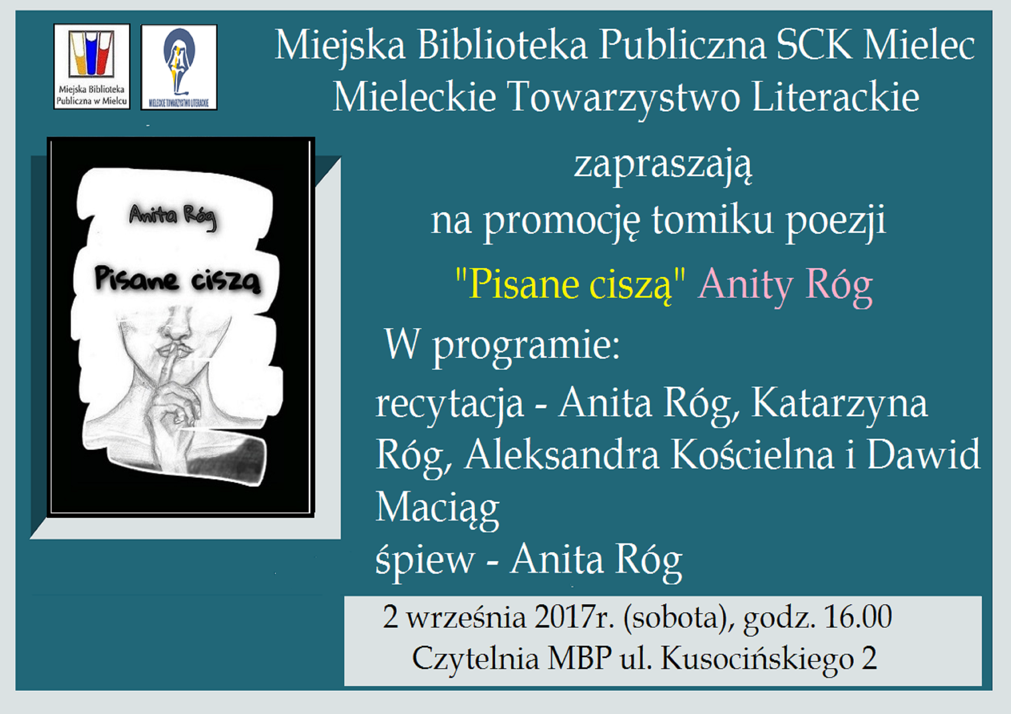 "Pisane ciszą" Anity Róg. Spotkanie autorskie młodej poetki - Zdjęcie główne