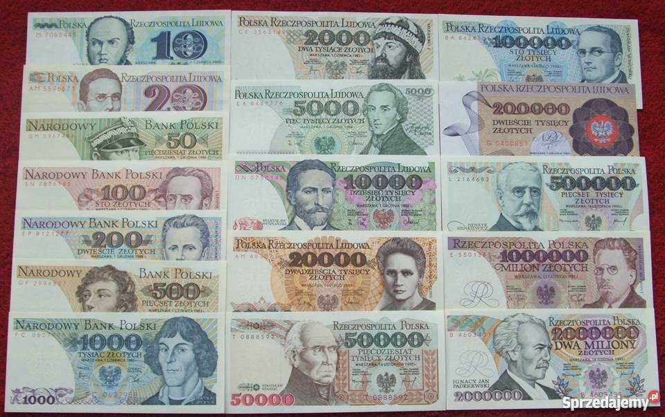 Banknoty - Raj dla kolekcjonerów. Na pewno nie są warte tyle ile w latach Polski Ludowej.