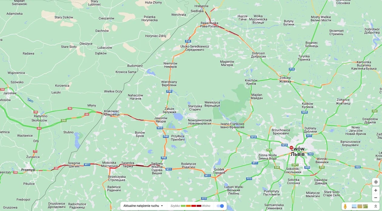 Korki w stronę polskiej granicy.