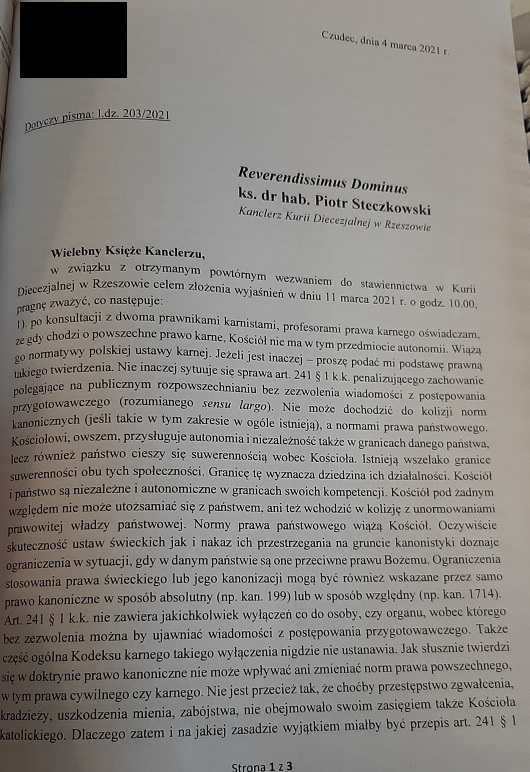 Odpowiedź na powtórne wezwanie 1/3