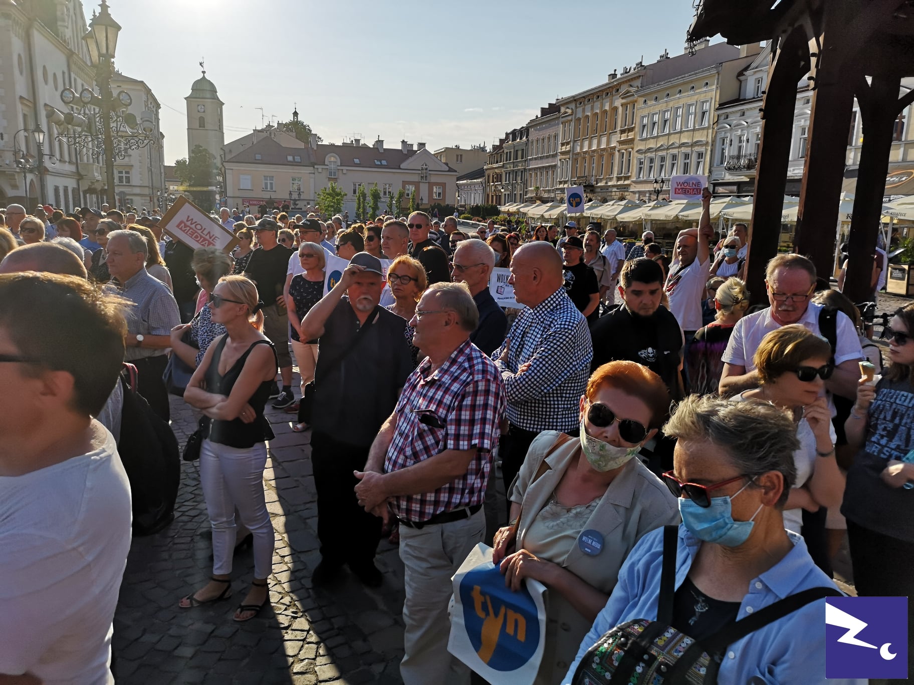 zdjęcia z wtorkowego protestu "Wolne media" w Rzeszowie