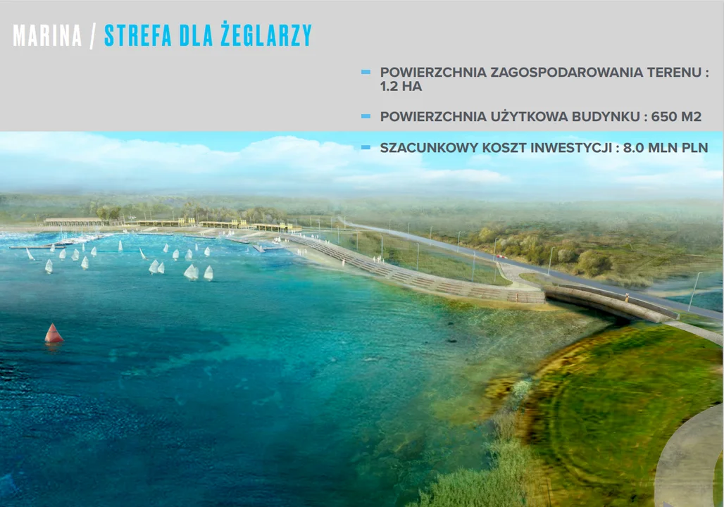 Zobacz plan inwestycji nad Jeziorem Tarnobrzeskim. Przewijaj slajdy.