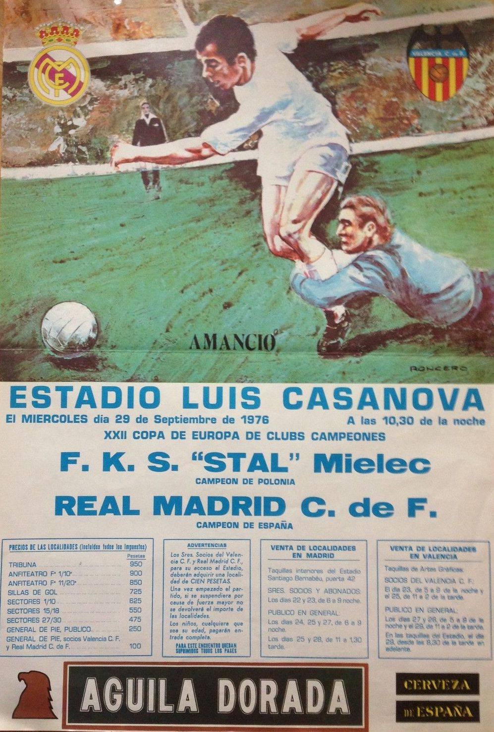 Plakat z rewanżowego meczu PKME: Real - Stal