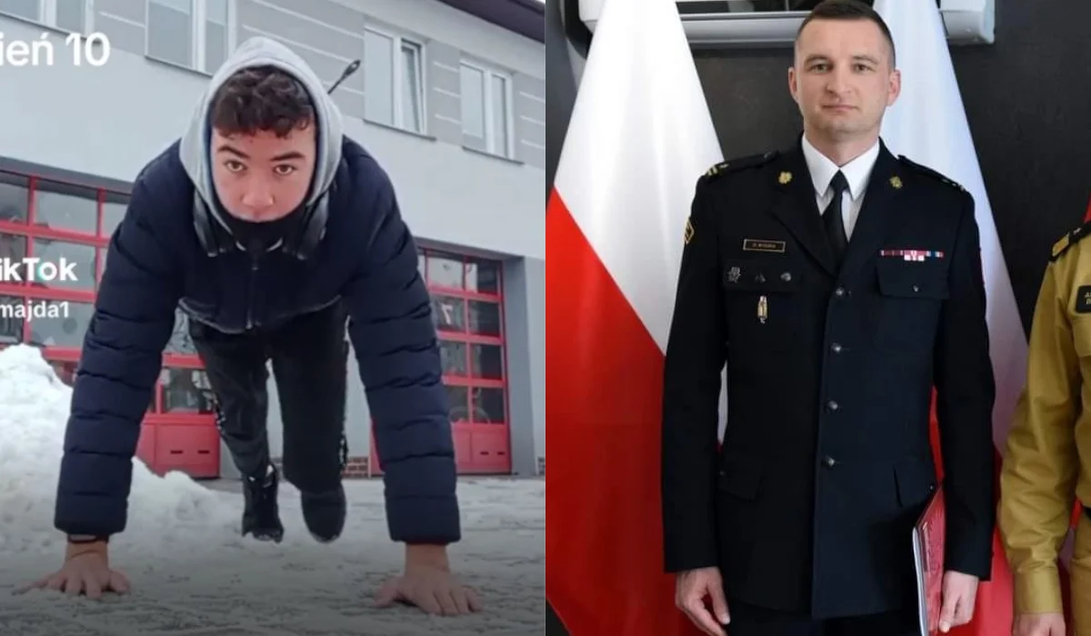 Komendant Straży Pożarnej w Tarnobrzegu "pompował" z nastolatkiem! To efekt nietypowej akcji w social mediach [WIDEO] - Zdjęcie główne