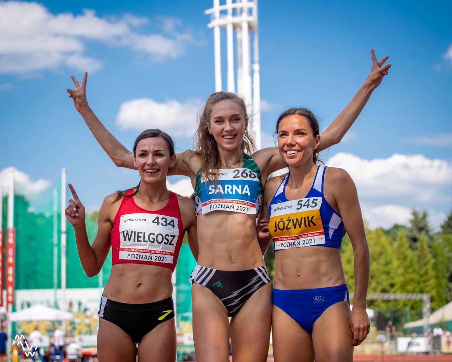 Podkarpackie podium w biegu na 800 metrów: od lewej: Anna Wielgosz, Angelika Sarna, Joanna Jóźwik.