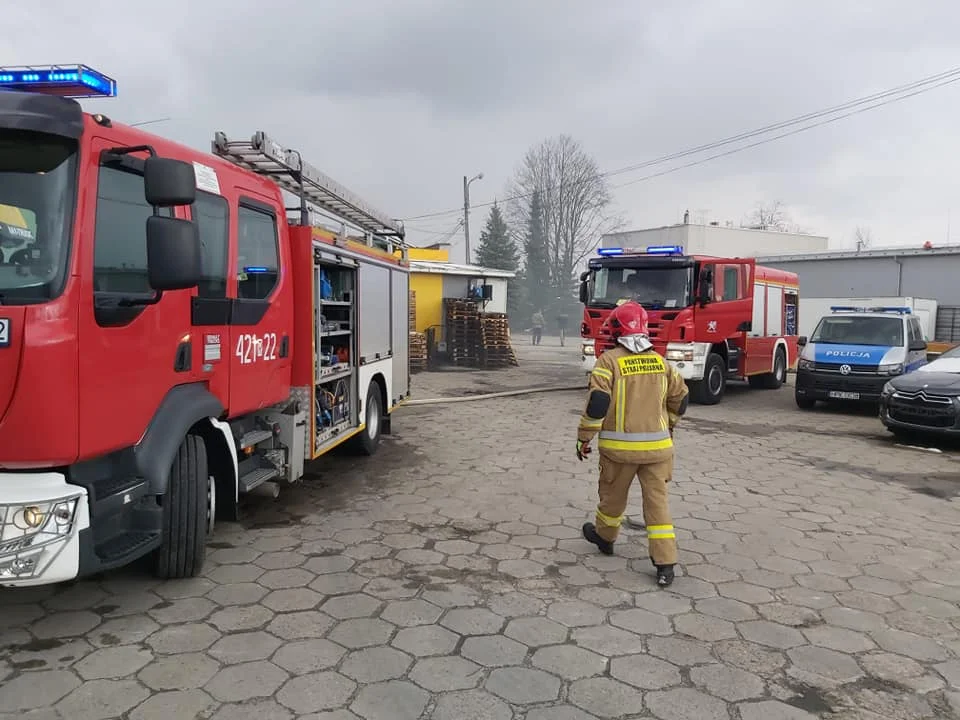 Ogromny pożar w Dębicy. Spłonął zestaw ciężarowy, kilka innych zostało nadpalonych