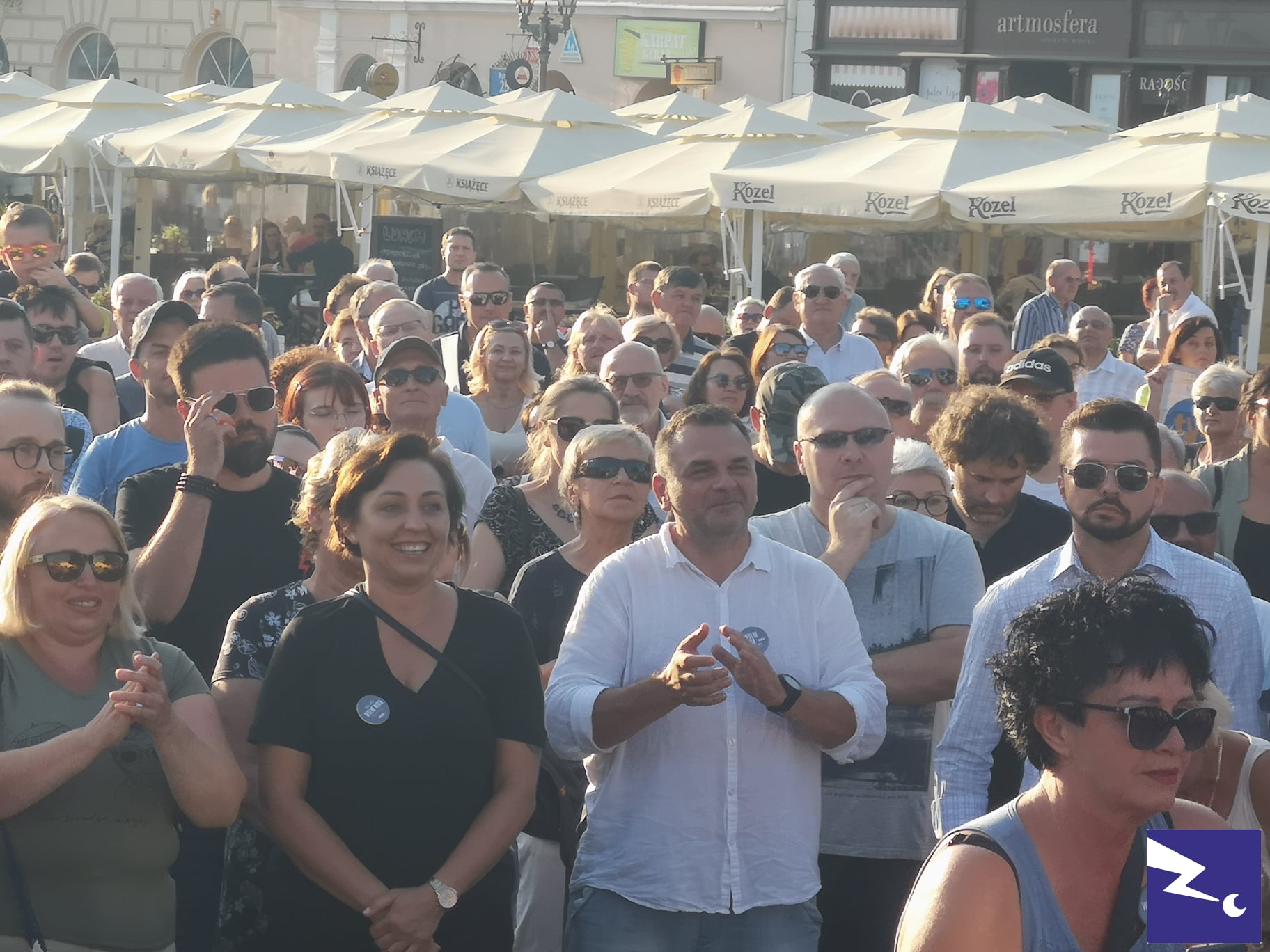 zdjęcia z wtorkowego protestu "Wolne media" w Rzeszowie