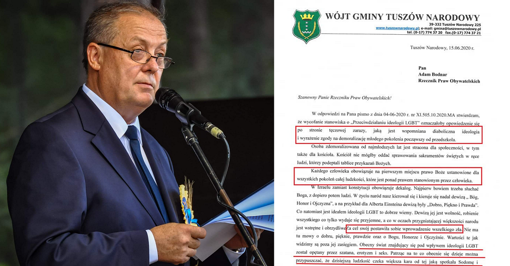 Ośrodek Monitorowania Zachowań Ksenoboficznych pisze o wójcie z Tuszowa Narodowego  - Zdjęcie główne