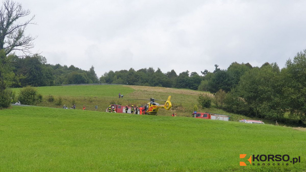 Wypadek na serpentynach koło Sanoka [FOTO, VIDEO] - Zdjęcie główne