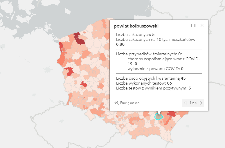 Dane z powiat kolbuszowskiego. 