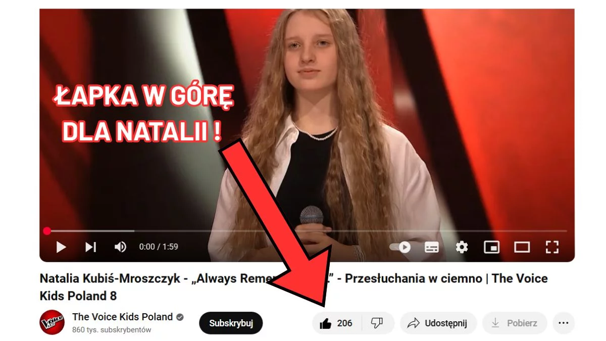 Zbieramy "Łapki w górę" dla Natalii Kubiś-Mroszczyk. Zobacz nagranie z jej występu w The Voice Kids [WIDEO] - Zdjęcie główne