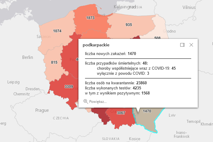 Zakażenia na Podkarpaciu 