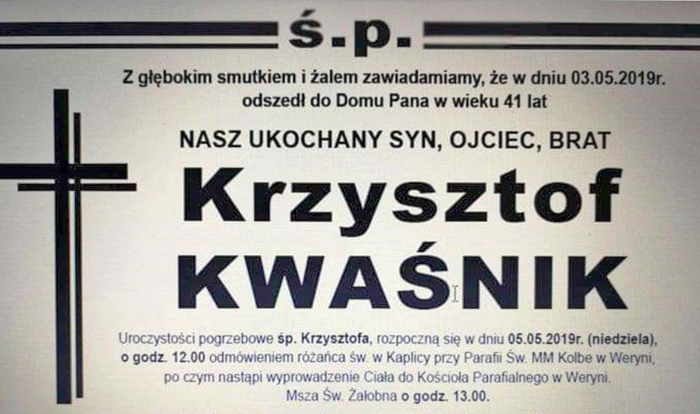 Nie żyje Krzysztof Kwaśnik - były prezes Werynianki Werynia - Zdjęcie główne