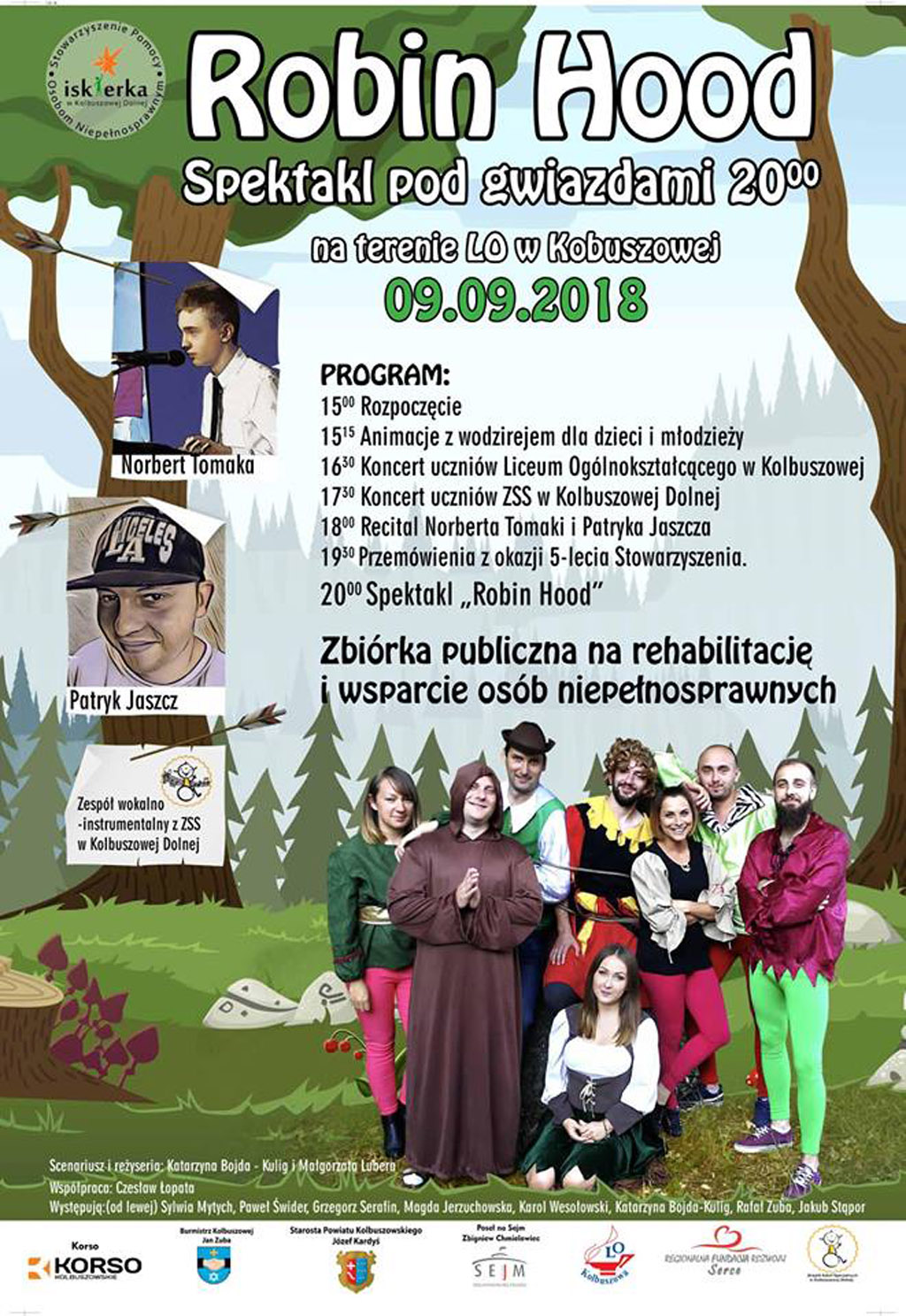 Kolbuszowa. Już wkrótce Robin Hood- spektakl pod gwiazdami, na terenie LO w Kolbuszowej. Recital Norberta Tomaki i Patryka Jaszcza - Zdjęcie główne