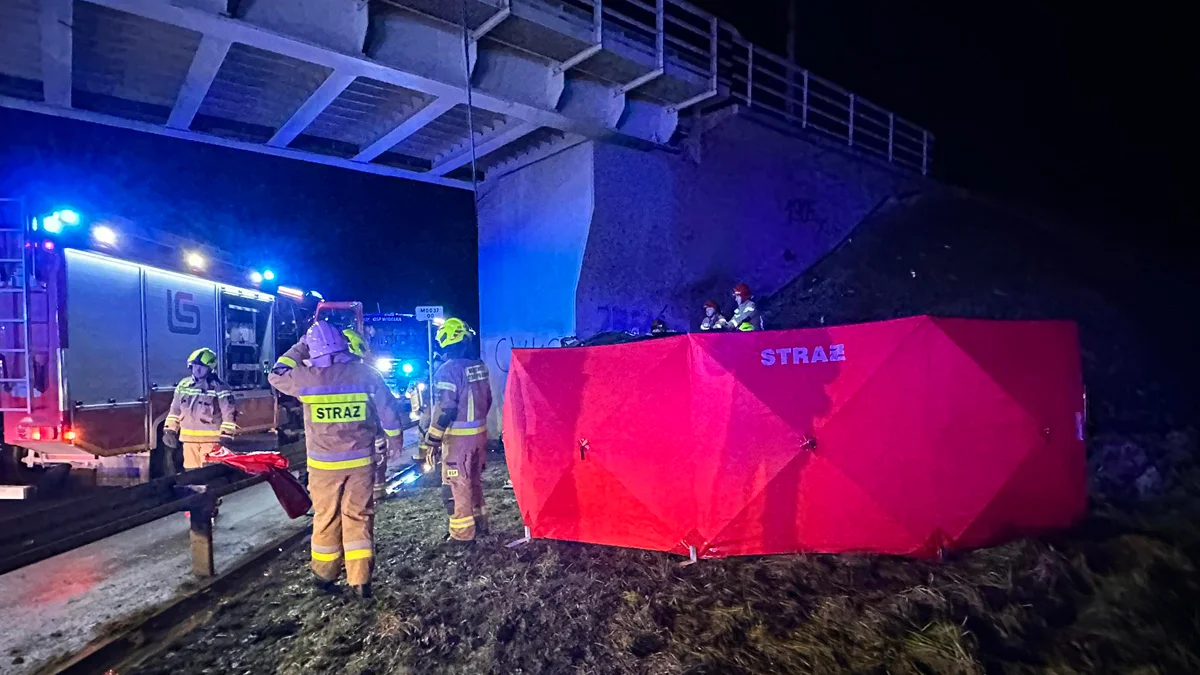 Śmiertelny wypadek w Widełce na trasie Mielec - Rzeszów. Auto uderzyło w wiadukt kolejowy - Zdjęcie główne