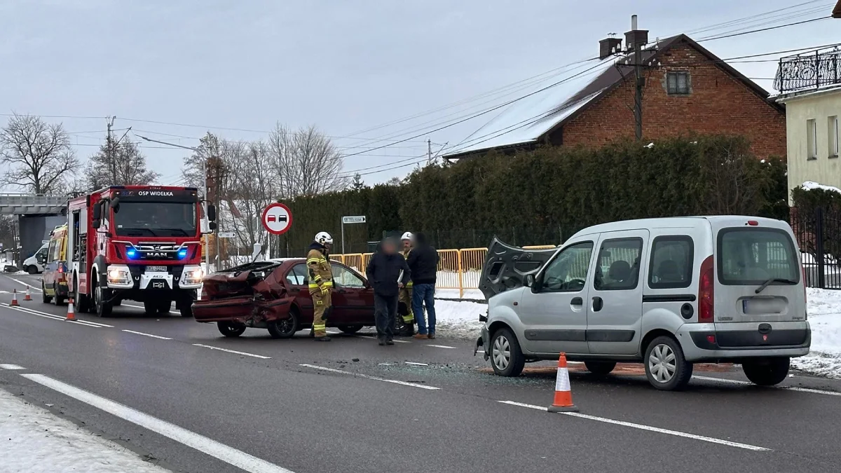 Wypadek w Widełce na trasie Rzeszów - Tarnobrzeg. Na drodze krajowej nr 9 zderzyły się dwa samochody [ZDJĘCIA - MAPA] - Zdjęcie główne