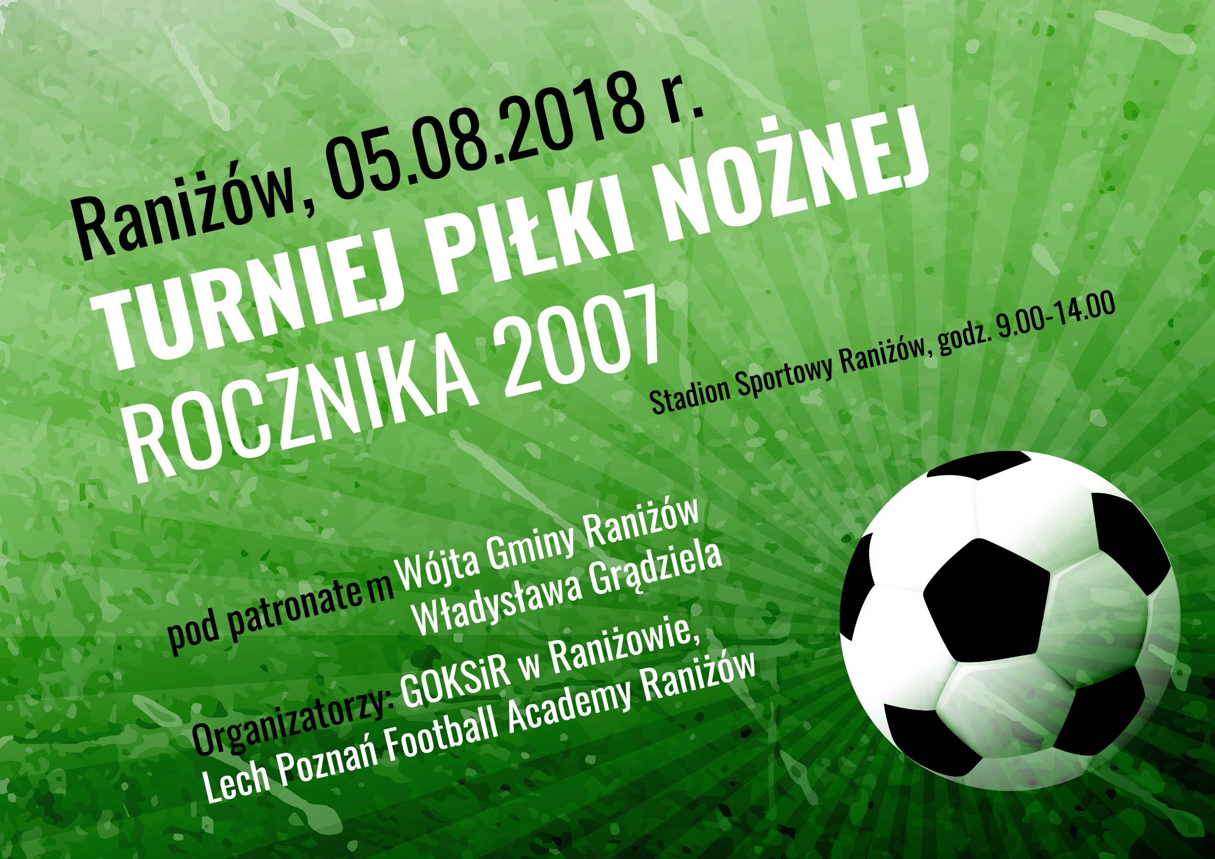 Gmina Raniżów. W najbliższą niedzielę, odbędzie się w Raniżowie Turniej Piłki Nożnej rocznika 2007  - Zdjęcie główne