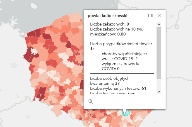 Dane o zakażeniach, przypadkach śmiertelnych i osobach objętych kwatantanną. 