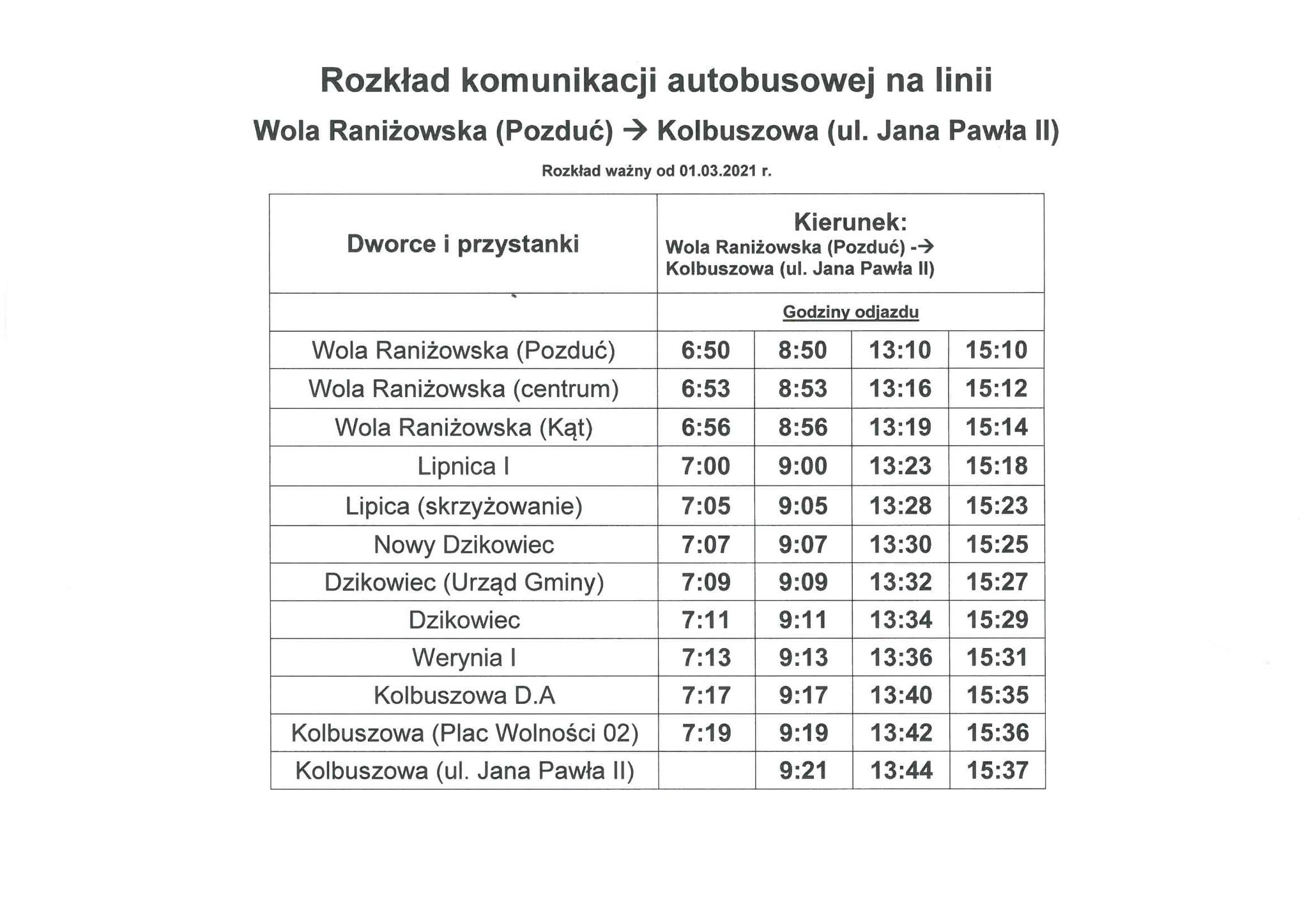 Rozkład jazdy
