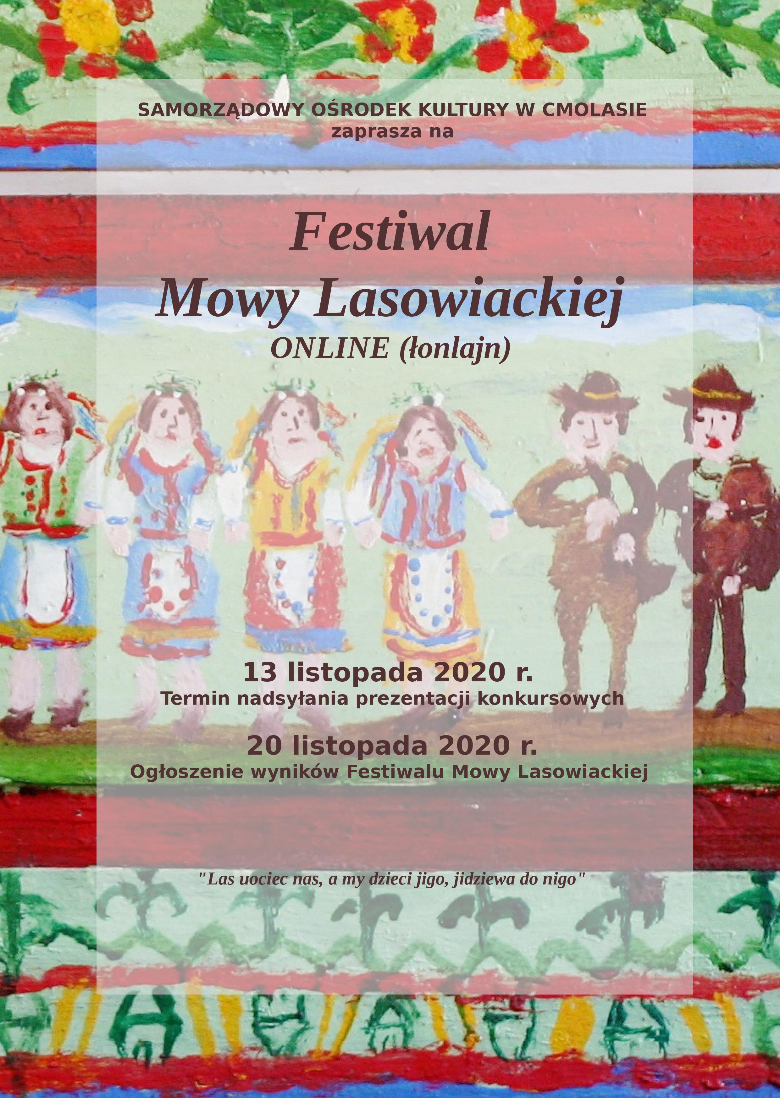 Festiwal Mowy Lasowiackiej w Cmolasie inny niż zwykle. Sprawdź szczegóły [PLAKAT] - Zdjęcie główne