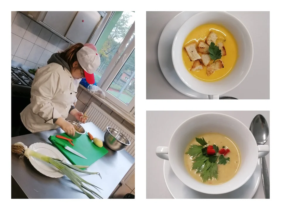 Krem z porów i ziemniaków oraz zupa z marchwi na ostro. Jesienne przepisy uczniów z ZSA-E w Weryni - Zdjęcie główne