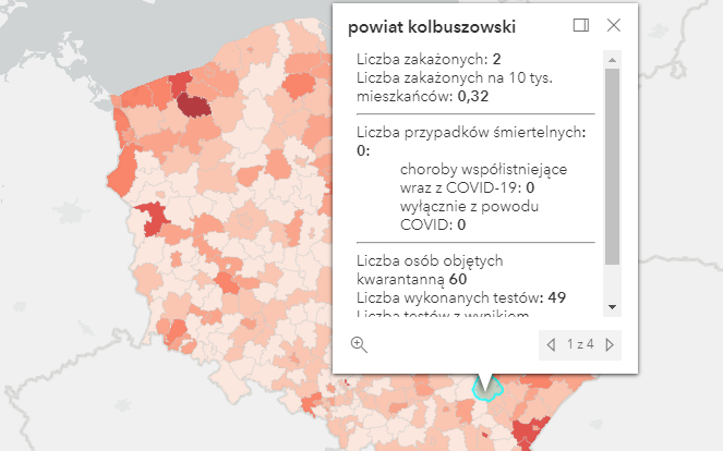 Dane dotyczące powiatu kolbuszowskiego. 